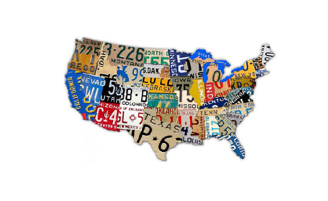 Large USA License Plate Sign