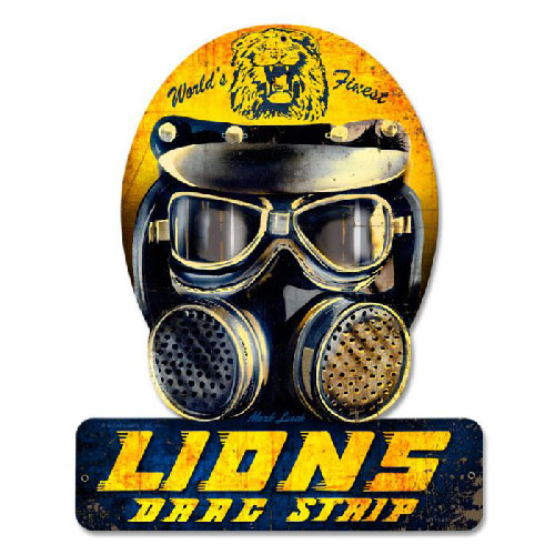 Lions Drag Strip Helmet Sign