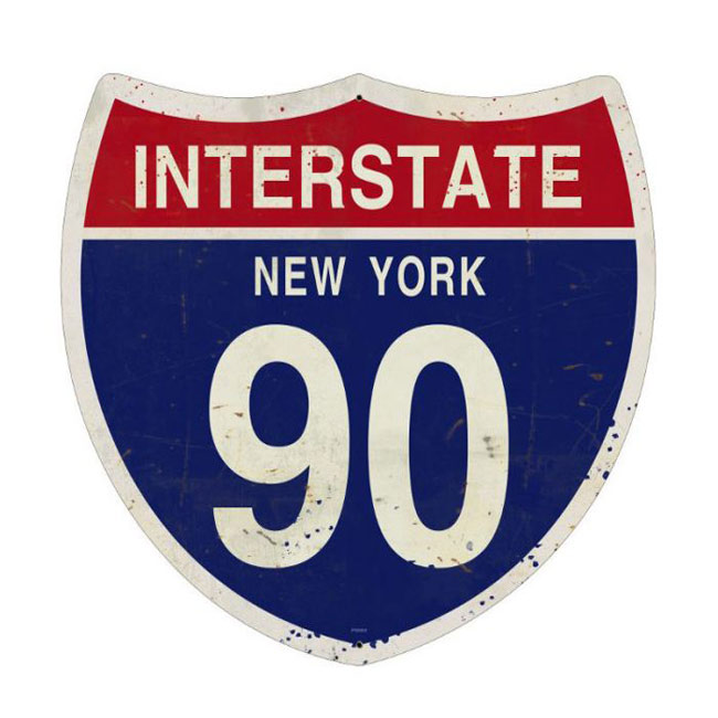 New York Interstate 90 Highway Shield Sign