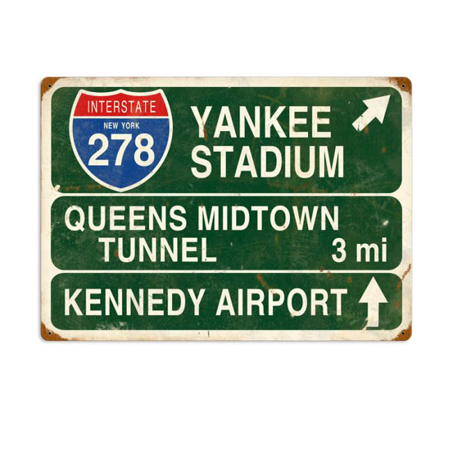 Interstate 278 Yankee Stadium Highway Sign