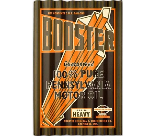Booster Motor Oil Corrugated Sign