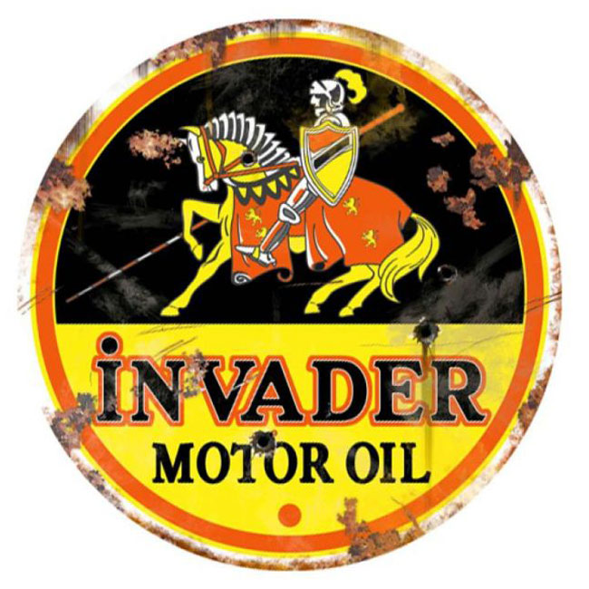 Invader Motor Oil Vintage Sign