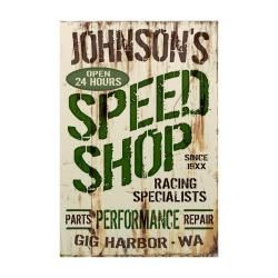 Personalized Speed Shop Corrugated Sign