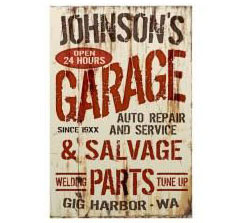 Personalized Garage Auto Repair Corrugated Sign