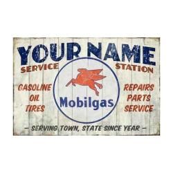 Mobil Gas Service Station Personalized Sign
