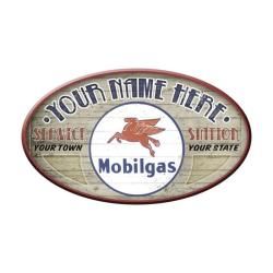 Mobil Station Oval Personalized Sign