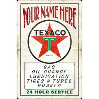 Texaco Service Station Personalized Sign