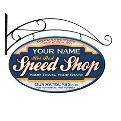 Hot Rod Speed Shop Personalized Sign
