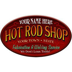 Hot Rod Shop Personalized Sign