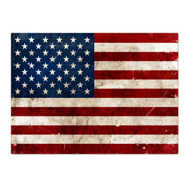 Large Patriotic American Flag Sign