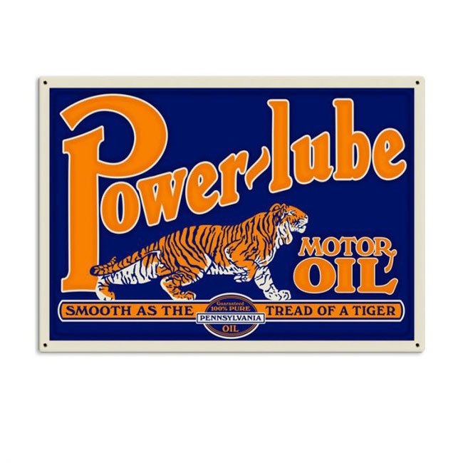 Powerlube Motor Oil Satin Style Sign