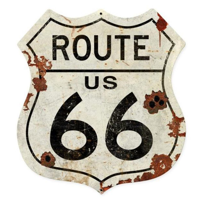 Route 66 Vintage Shield Sign