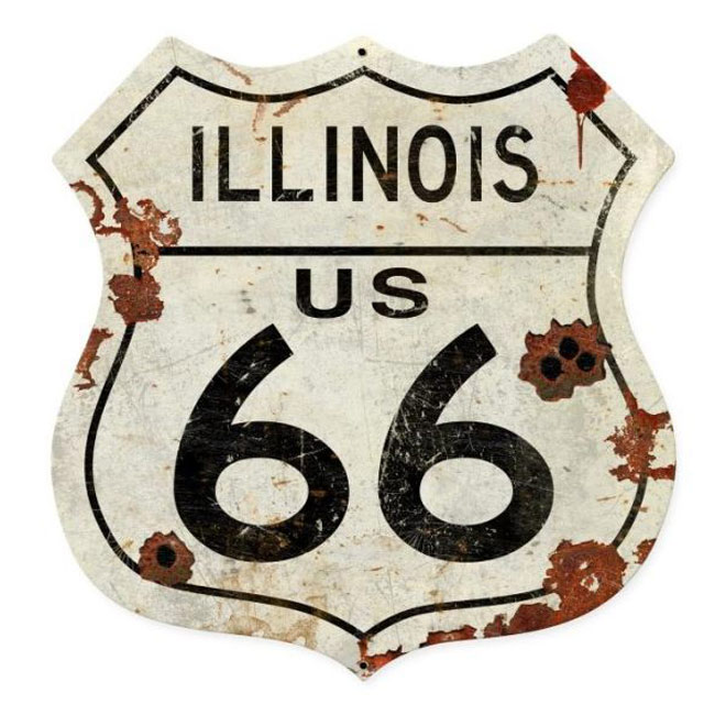 Illinois Route 66 Shield Sign