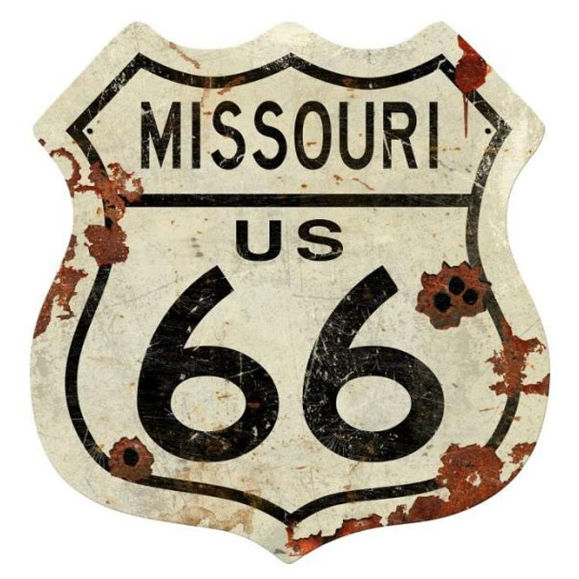 Missouri Route 66 Shield Sign 