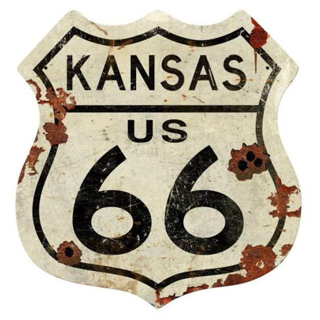 Kansas Route 66 Shield Sign