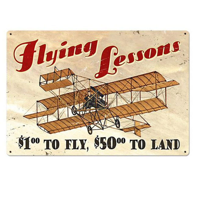 Large Flying Lessons Aviation Sign 