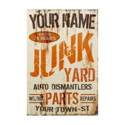 Personalized Junk Yard Corrugated Sign 