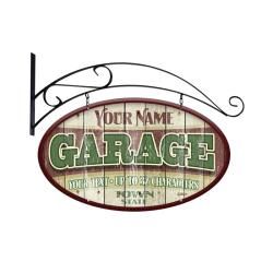 Personalized Garage Double Sided Vintage Sign