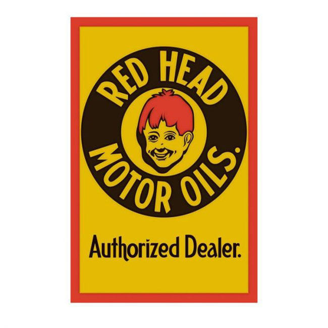 Red Head Motor Oils Authorized Dealer Sign