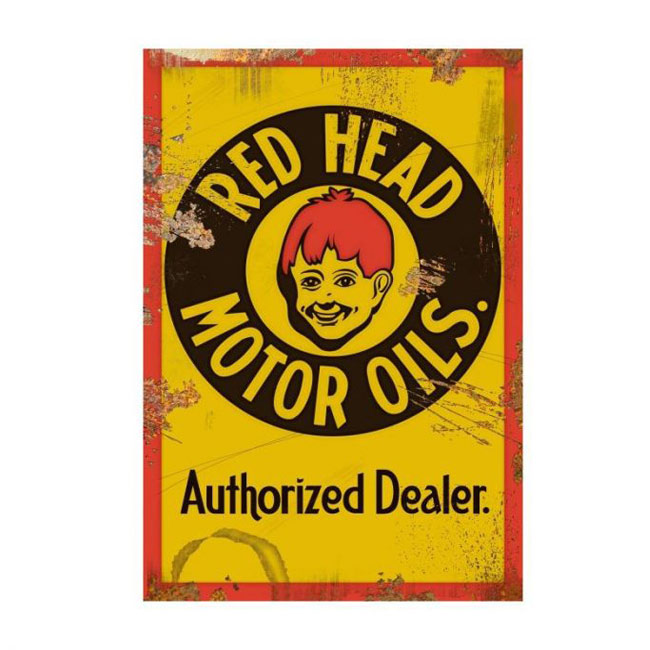 Red Head Motor Oils Vintage Sign