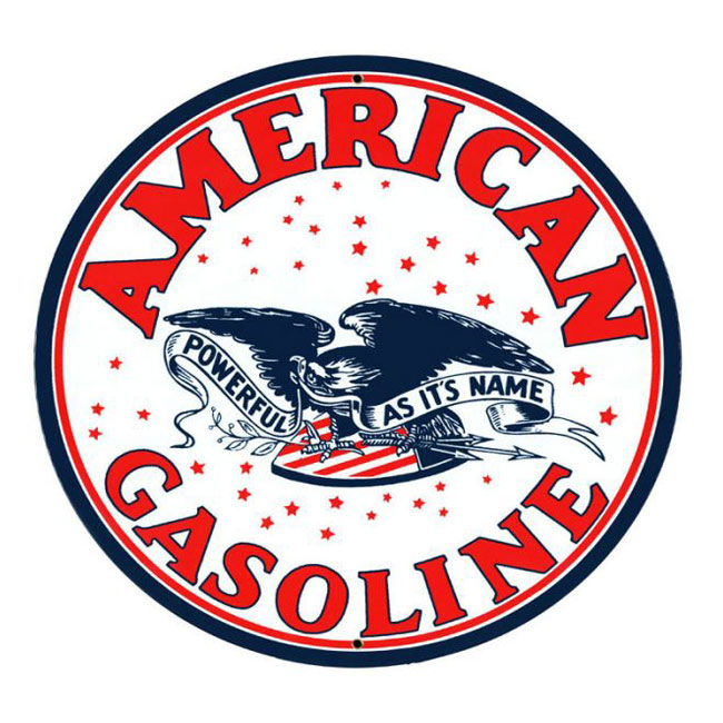 American Gasoline Satin Style Sign