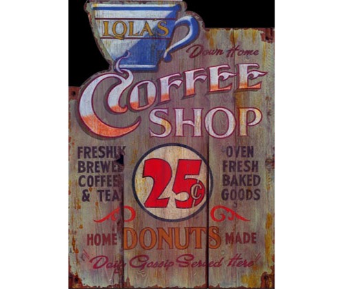 Coffee Shop Rustic Wood Sign 