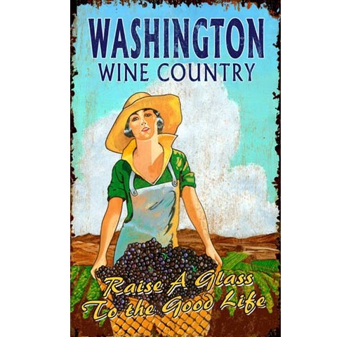 Washington Wine Country Wood Sign 