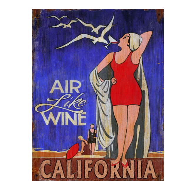 Air Like Wine California Wine Sign 