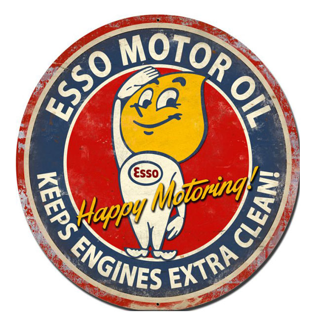 Vintage Happy Motoring Esso Oil Sign