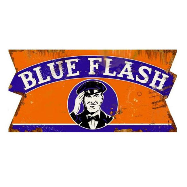 Blue Flash Gas Attendant Sign