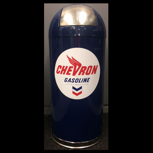 Chevron Gasoline Retro Trash Can