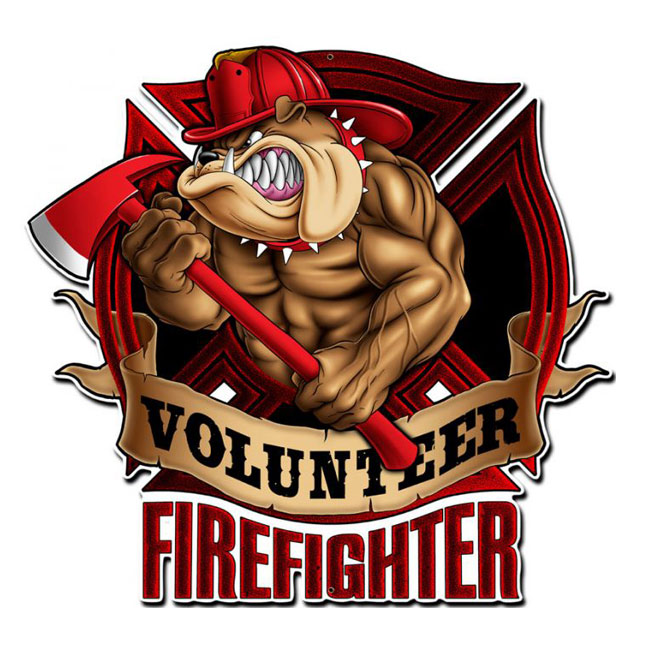 Firefighter Bull Dog Sign