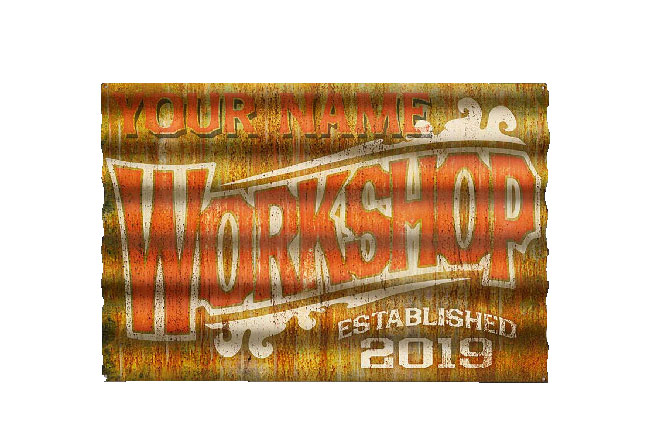 Personalized Workshop Sign 