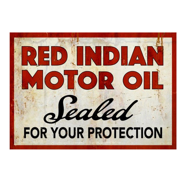 Red Indian Motor Oil Sign