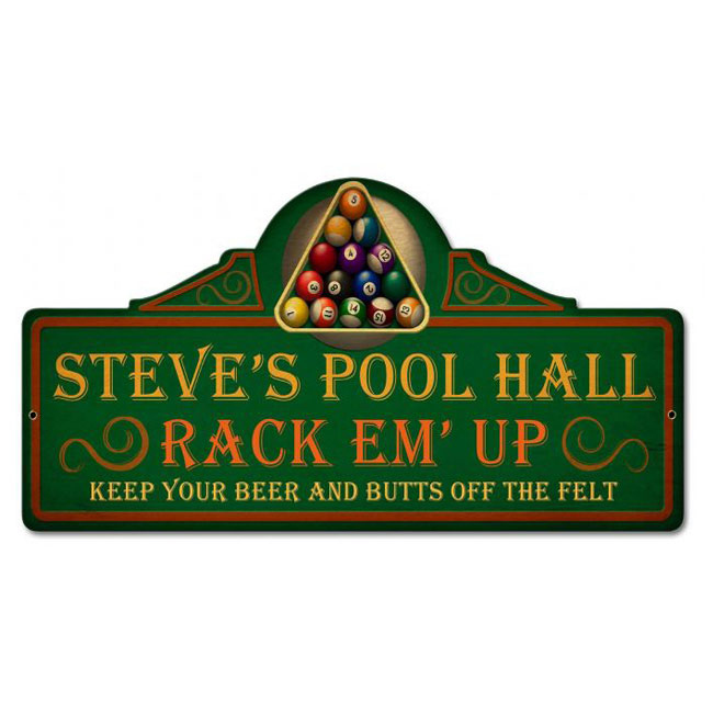 Pool Hall Sign Personalized 