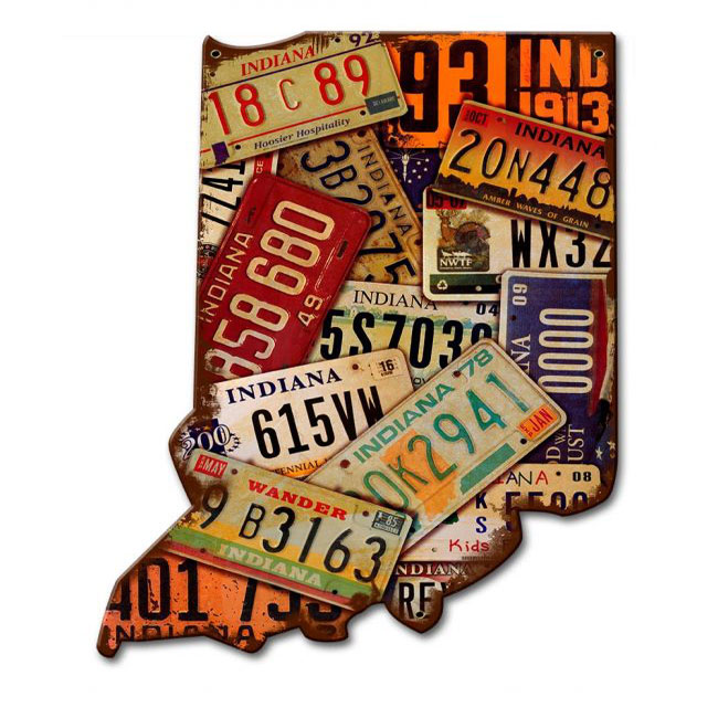 Indiana License Plate Sign