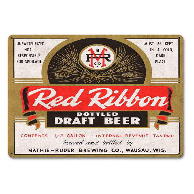 Red Ribbon Beer Sign