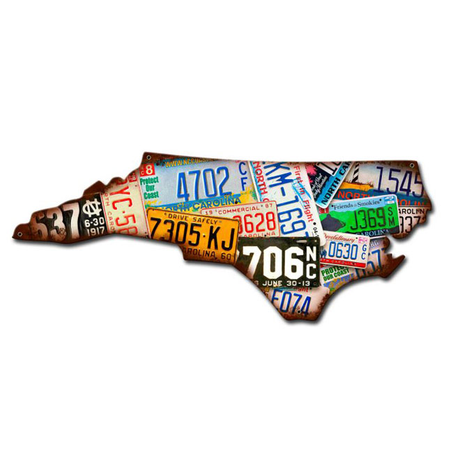North Carolina License Plate Sign