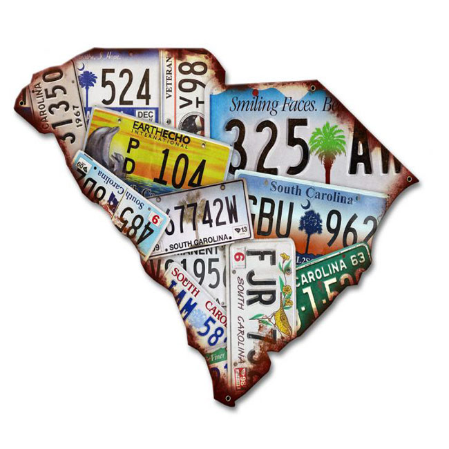 South Carolina License Plate Sign