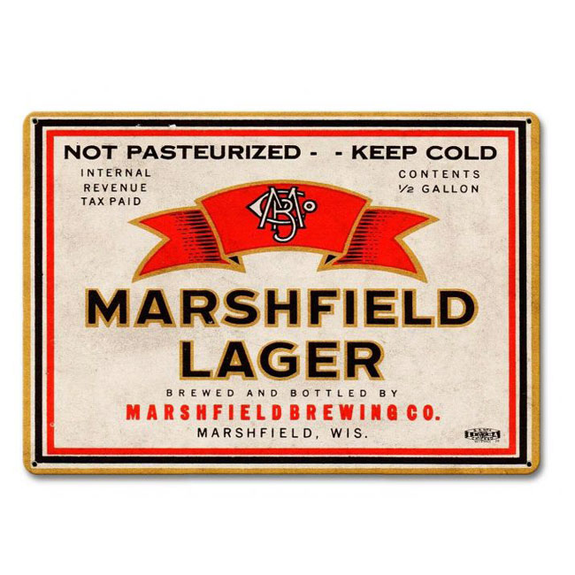 Marshfield Lager Beer Sign
