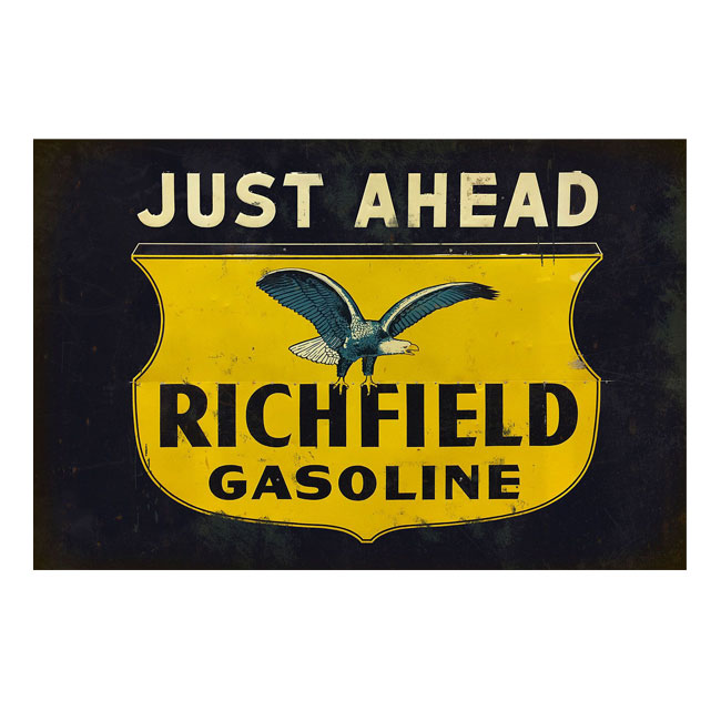 Just Ahead Richfield Gasoline Sign