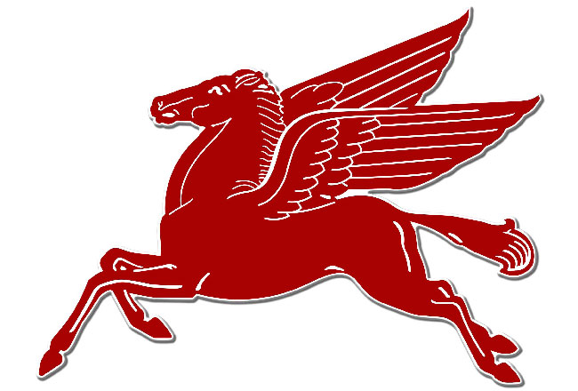 Mobil Pegasus Flying Red Horse Sign 