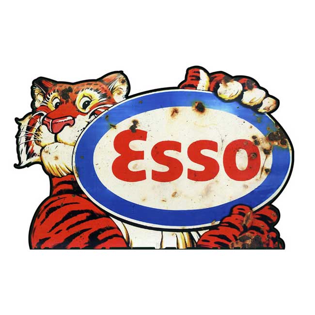 Vintage Esso Tiger Gasoline Decal Sticker – Hot Rod Rat Rod Americana Petrol Decor