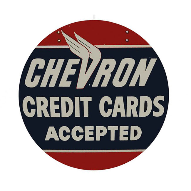 Chevron Credit Cards Excepted Sign