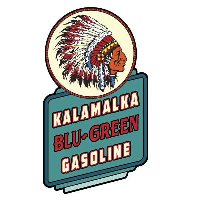 Kalamalka Blu Green Gasoline Sign