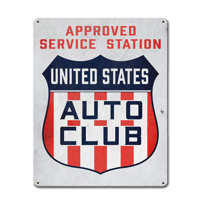 United States Auto Club Approved Service Station Sign