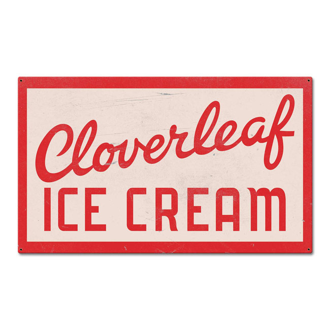 Cloverleaf Ice Cream Vintage Sign