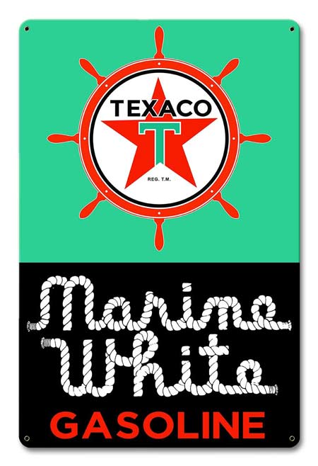 Texaco Marine White Sign