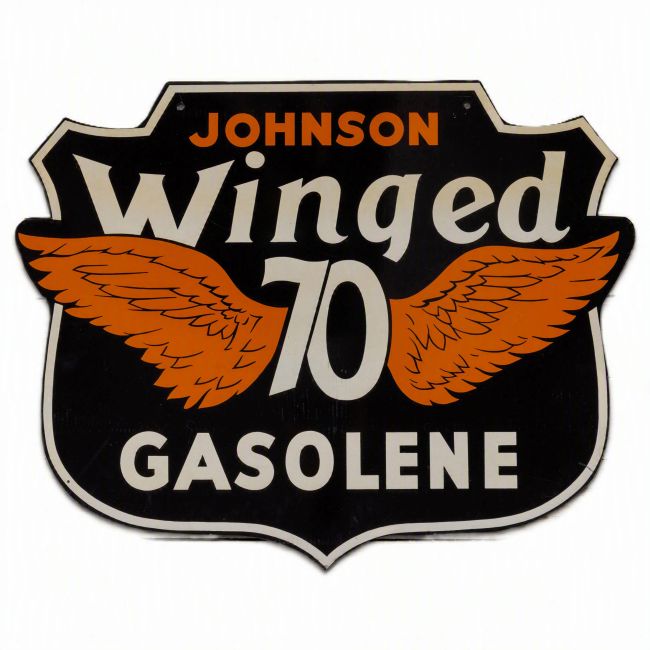 Johnson Winged 70 Gasolene Sign