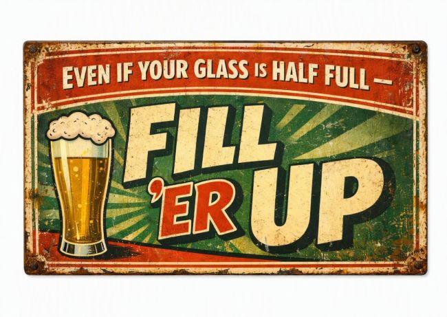 Glass Half Full Sign